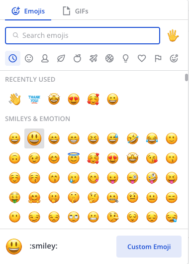 Select Custom Emoji to upload custom emojis to Mattermost.