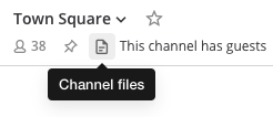 Use the Channel Files option to access recently shared files in the current channel.