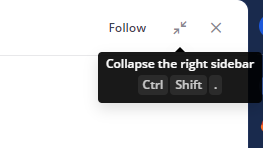 Collapse the right-hand sidebar to its original width