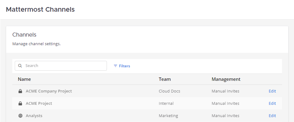 Find a Mattermost channel using the System Console.