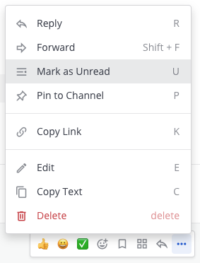 You can mark messages as unread to return to them later.