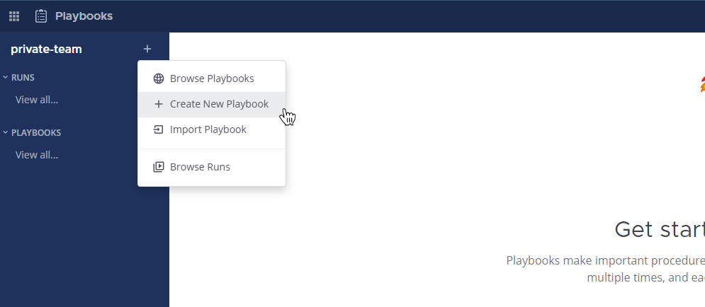 Select the Playbooks tab, select Import, and go to the template file you downloaded.