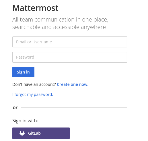 Sign in to Mattermost using your GitLab credentials.