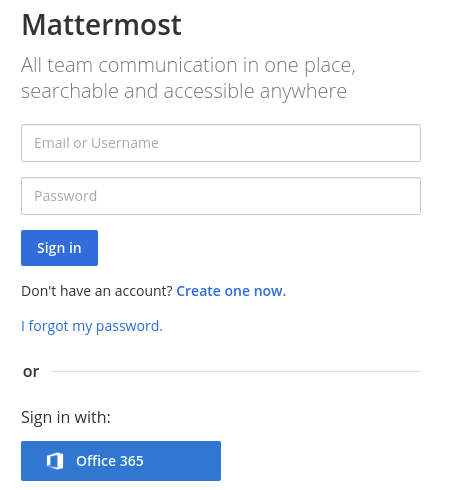Sign in to Mattermost with your Office 365 credentials.