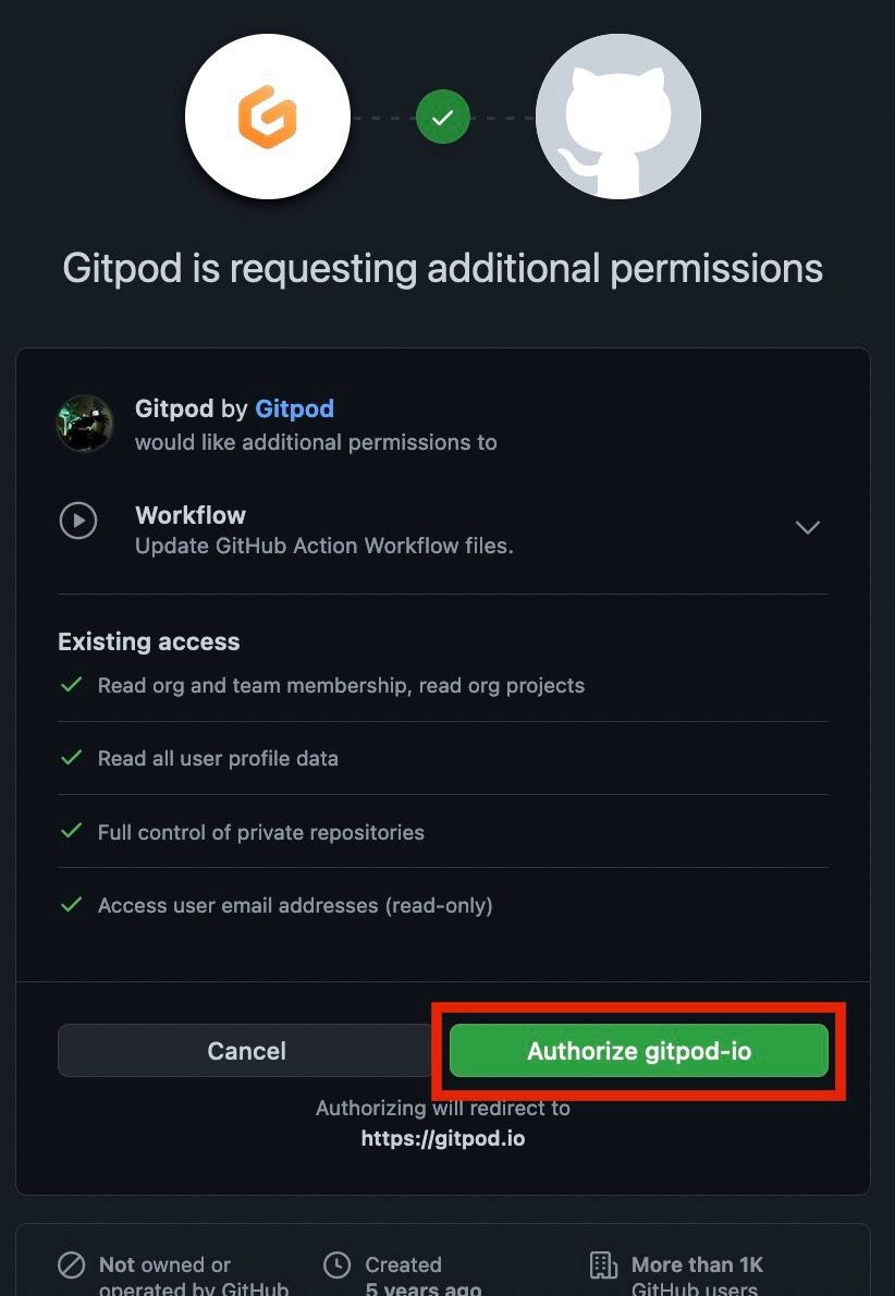 mattermost-gitpod-confirm-perms