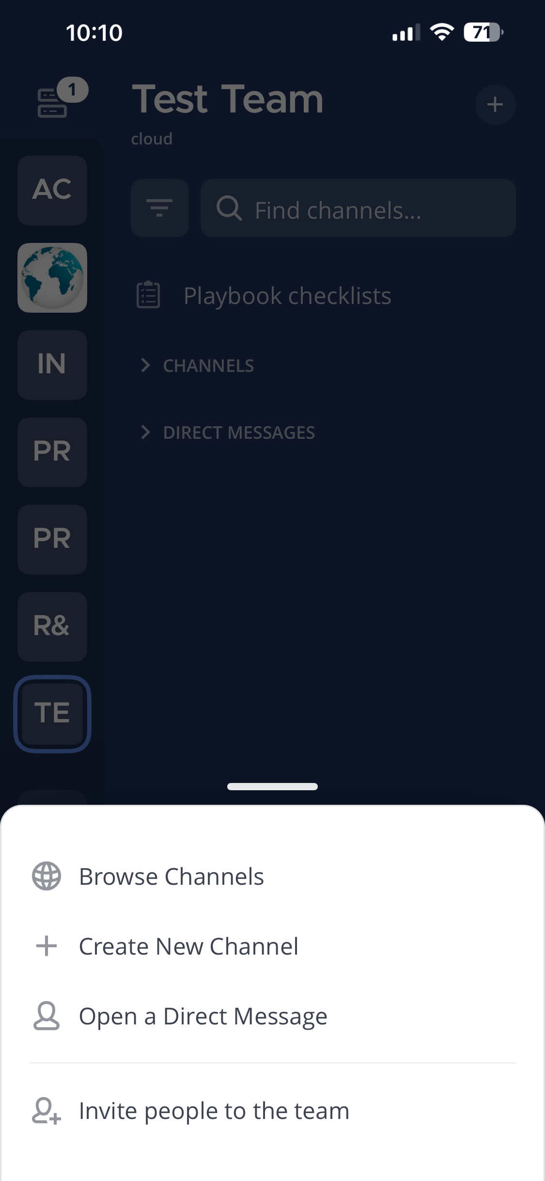 When you select +, you can access more options from the popup window.