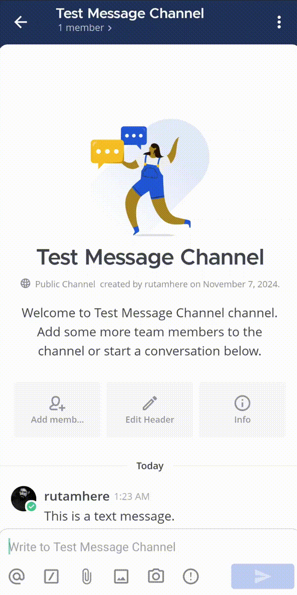 Tap and hold on a message in the channel to explore available options to save it.