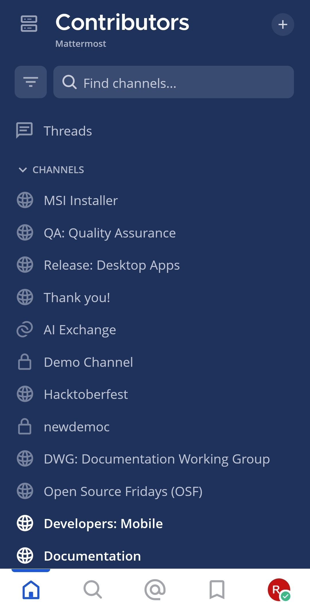Select a channel that you want to edit.